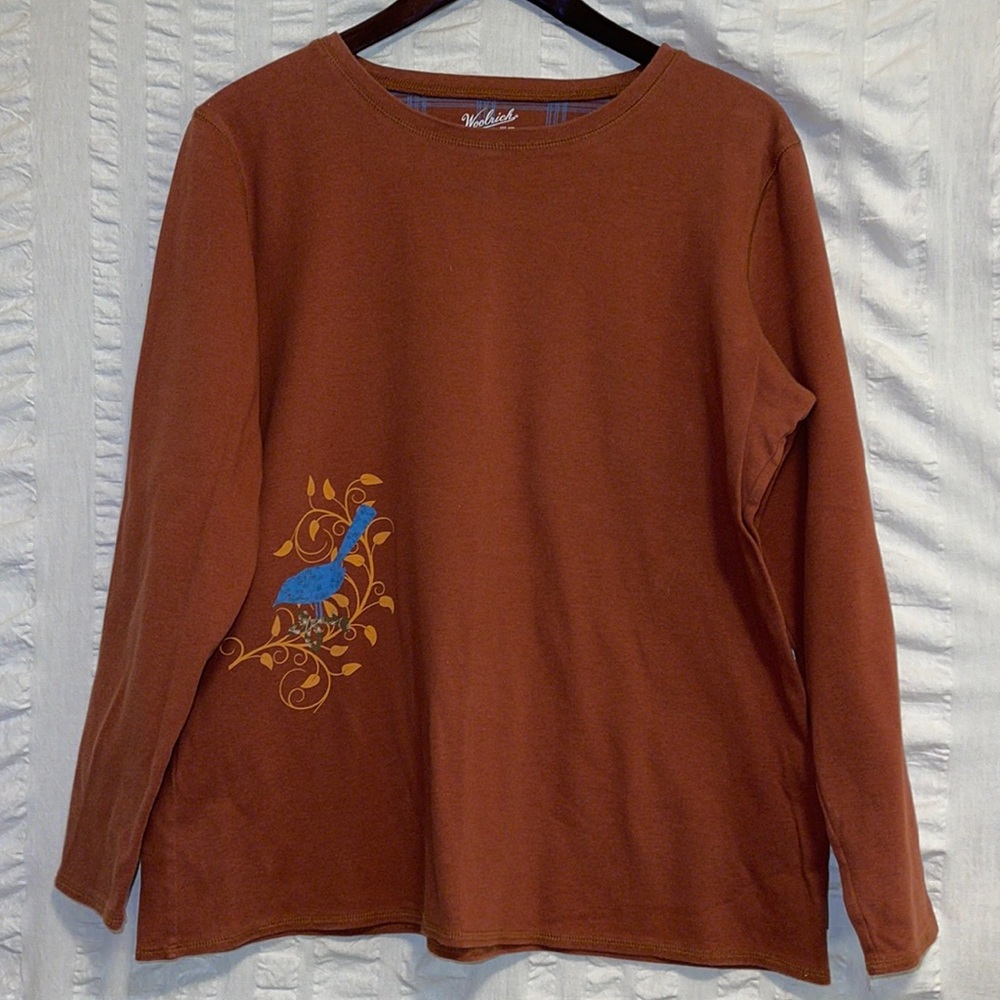 Woolrich Russet Bird Graphic Long Sleeve Top